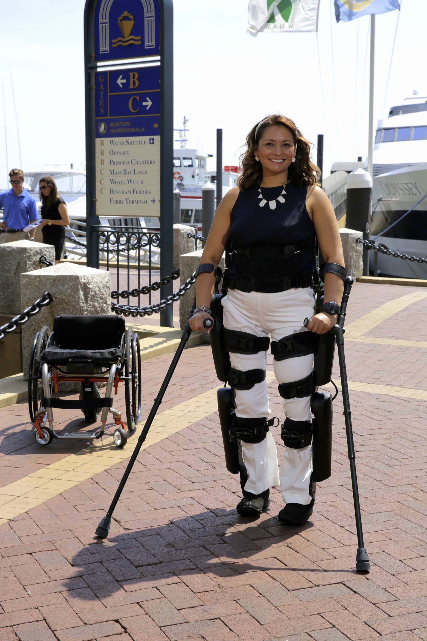 Woman walking in a ReWalk Exoskeleton
